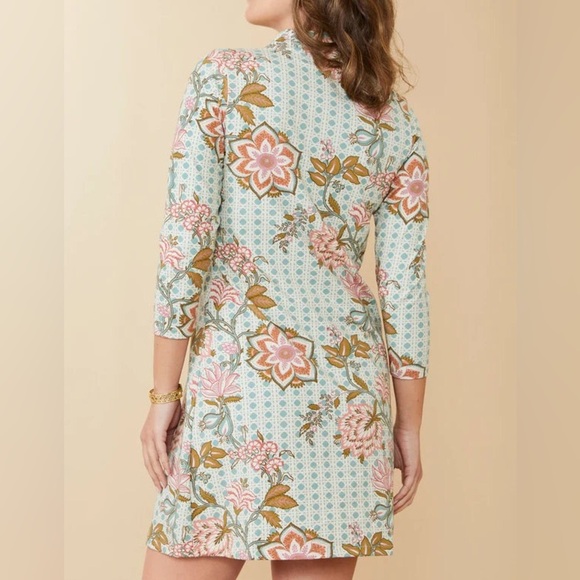 Spartina 449 Nora Dress Calm Waters Floral Cane Blue - Picture 4 of 16